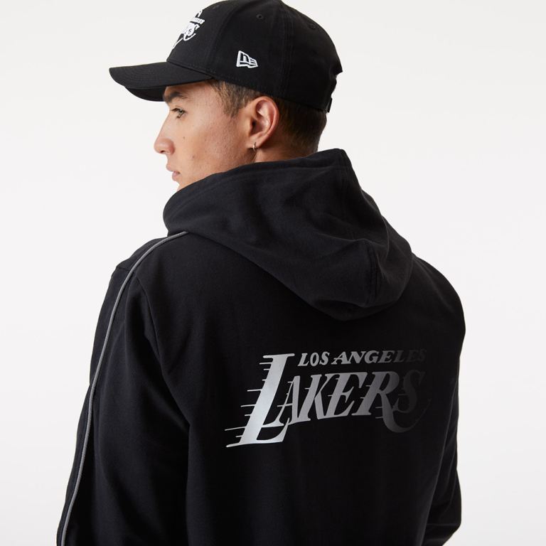 Ropa New Era Nba Negros - LA Lakers Fade Logo Zip 80527SYUM